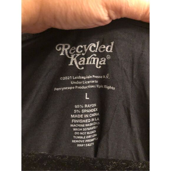 Recycled Karma AC/DC Band T-shirt size L Asymmetrical cold shoulder rock - Picture 5 of 7